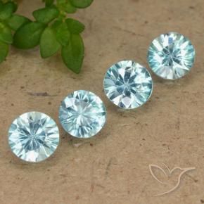 1.99 ctw Blue Zircon Stones, Natural Zircon in Diamond-Cut Shape for Sale