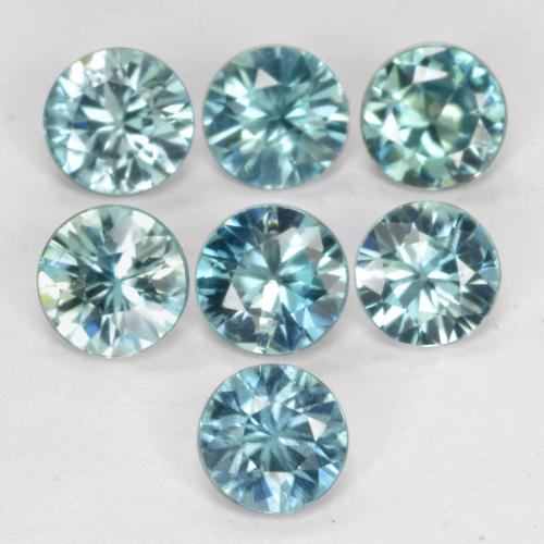 hellblau Zirkon Edelstein - 0.4ct Diamanten-Schliff (ID: 489909)