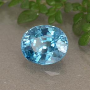 2.22 ct Blue Zircon Stone, Natural Zircon in Oval Facet Shape for Sale
