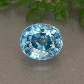Medium Blue Zircone Gem - 2.1ct Ovale sfaccettato (ID: 492709)