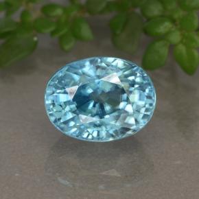 2.81 ct Blue Zircon Gemstone, Zircon Gem in Oval Facet Shape for Sale.