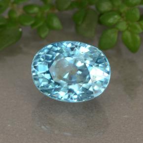 2.81 ct Blue Zircon Stone, Natural Zircon in Oval Facet Shape for Sale