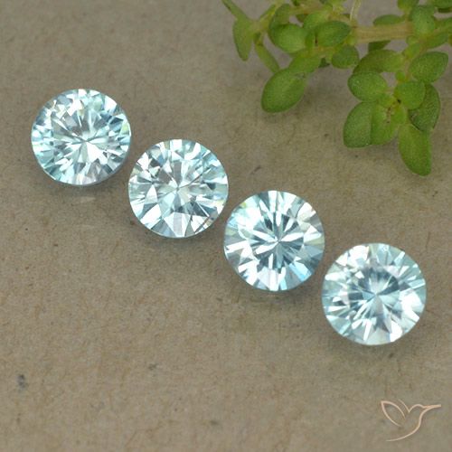 2.02 ct Blue Zircon, 4.5 mm Diamond Cut From Cambodia, Photo A