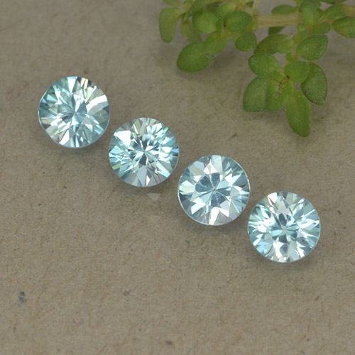 Baby Blue Zircone Gem - 0.4ct Taglio brillante (ID: 498211)