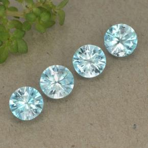 1.94 ctw Blue Zircon Stones, Natural Zircon in Diamond-Cut Shape for Sale
