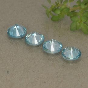 Zircon Gemstones in 4.5 mm (calibrated) Size for Sale, Zircon Stones in Light Blue Color
