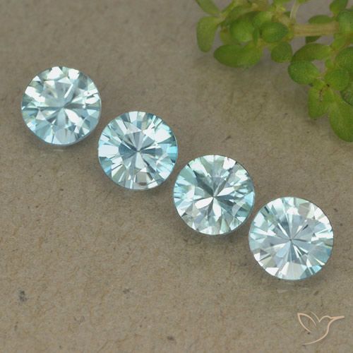 2.06 ct Blue Zircon, 4.6 mm Diamond Cut From Cambodia, Photo A