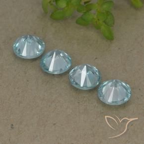 Zircon Gemstones in 4.5 mm (calibrated) Size for Sale, Zircon Stones in Baby Blue Color