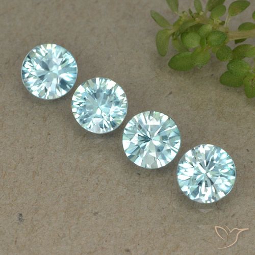 2.01ctw Natural Light Maya Blue Zircon, Round, VVS-VS