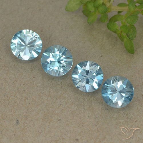 1.94 ct Blue Zircon, 4.5 mm Diamond Cut From Cambodia, Photo A