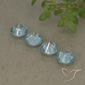 Zircon Gemstones in 4.5 mm (calibrated) Size for Sale, Zircon Stones in Light Blue Color
