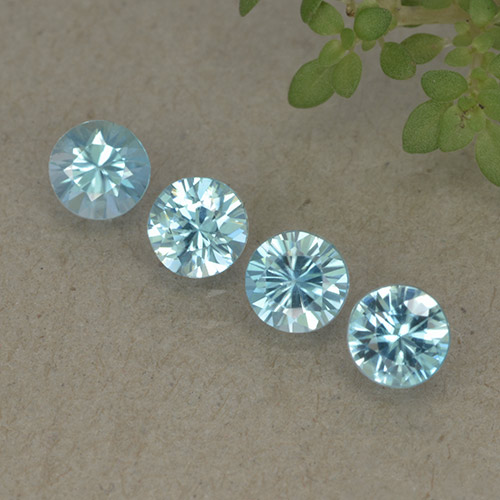 Светло-синий Циркон Камень - 0.4ct Бриллиантовая Огранка (ID: 498230)
