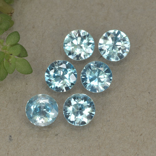 Baby Blue Циркон Камень - 0.3ct Бриллиантовая Огранка (ID: 498232)
