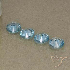 Zircon Gemstones in 4.5 mm (calibrated) Size for Sale, Zircon Stones in Blue Color