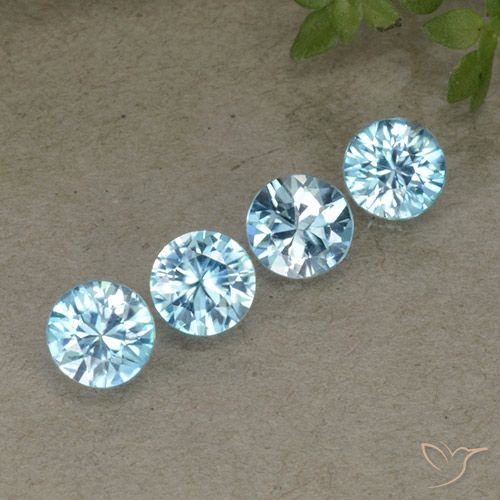 2.08ctw Natural Baby Blue Zircon, Round, VVS-VS