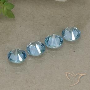 Zircon Gemstones in 4.5 mm (calibrated) Size for Sale, Zircon Stones in Baby Blue Color