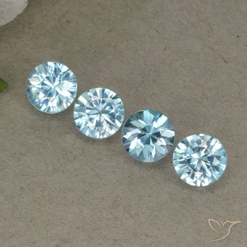 2.03 ct Blue Zircon, 4.5 mm Diamond Cut From Cambodia, Photo A