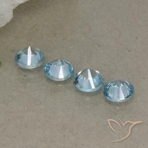 Zircon Gemstones in 4.5 mm (calibrated) Size for Sale, Zircon Stones in Baby Blue Color