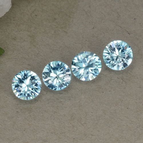 Светло-синий Циркон Камень - 0.5ct Бриллиантовая Огранка (ID: 498303)