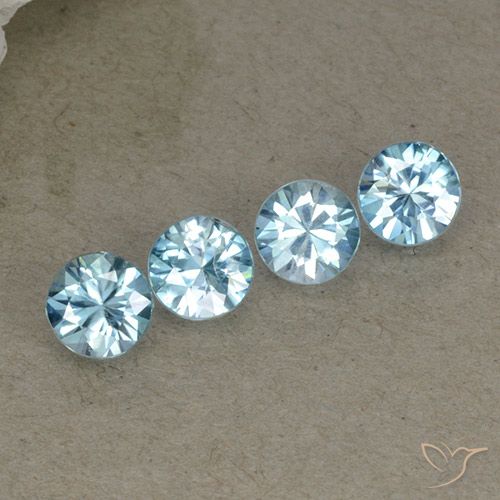 2.2 ct Blue Zircon, 4.6 mm Diamond Cut From Cambodia, Photo A