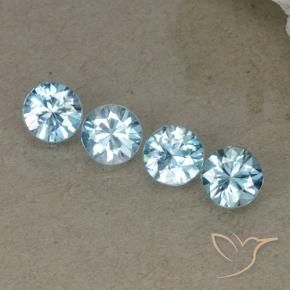 2.20 ctw Blue Zircon Stones, Natural Zircon in Diamond-Cut Shape for Sale