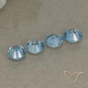 Zircon Gemstones in 4.5 mm (calibrated) Size for Sale, Zircon Stones in Light Blue Color