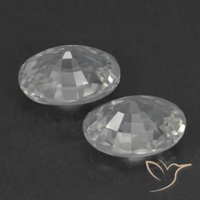 Zircon Gemstones in 7 x 5 mm (calibrated) Size for Sale, Zircon Stones in Clear White Color