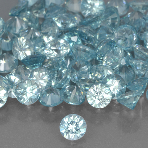 Light Aqua Blue Zircon Gem - 0.2ct Diamond-Cut (ID: 503405)