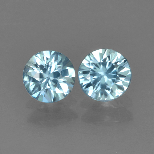 Светло-синий Циркон Камень - 0.5ct Бриллиантовая Огранка (ID: 503737)