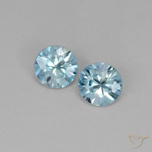 1 ct Blue Zircon, 4.6 mm Diamond Cut From Cambodia, Photo A