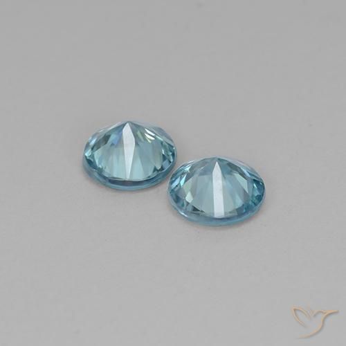 Zircon Gemstones in 4.5 mm (calibrated) Size for Sale, Zircon Stones in Light Blue Color