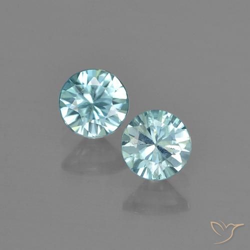1.02 ct Blue Zircon, 4.5 mm Diamond Cut From Cambodia, Photo A