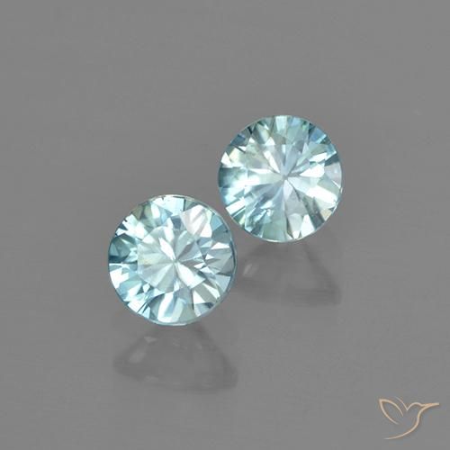1.02 ctw Blue Zircon Stones, Natural Zircon in Diamond-Cut Shape for Sale