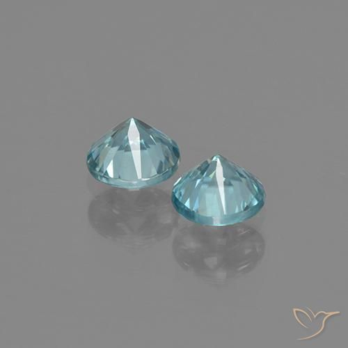 Zircon Gemstones in 4.5 mm (calibrated) Size for Sale, Zircon Stones in Light Aqua Blue Color