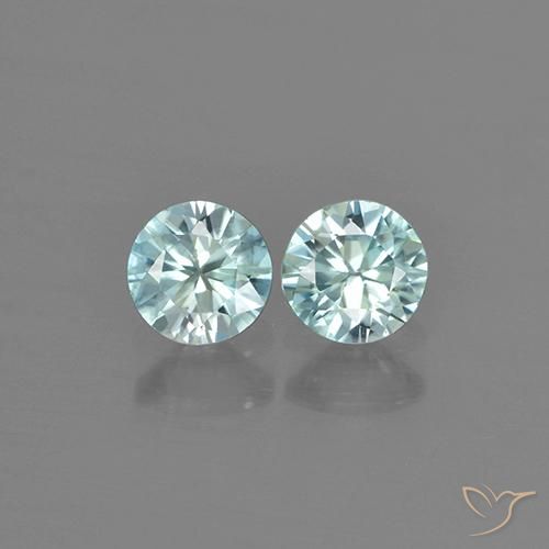 0.89 ct Blue Zircon, 4.4 mm Diamond Cut From Cambodia, Photo A