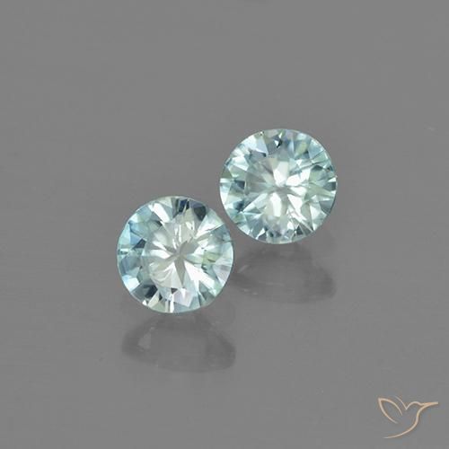 0.89 ctw Blue Zircon Stones, Natural Zircon in Diamond-Cut Shape for Sale