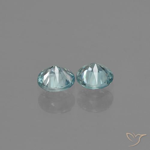 Zircon Gemstones in 4.5 mm (calibrated) Size for Sale, Zircon Stones in Light Aqua Blue Color