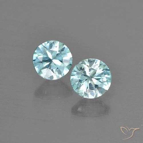 0.99 ct Blue Zircon, 4.4 mm Diamond Cut From Cambodia, Photo A