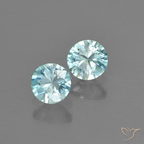 0.99 ctw Blue Zircon Stones, Natural Zircon in Diamond-Cut Shape for Sale