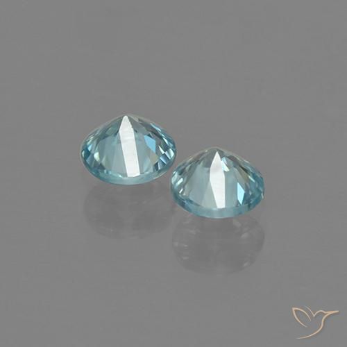 Zircon Gemstones in 4.5 mm (calibrated) Size for Sale, Zircon Stones in Light Blue Color