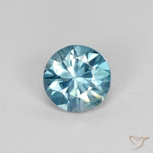 Circón azul de 0,54 quilates, corte de diamante de 4,6 mm de Camboya, Photo A