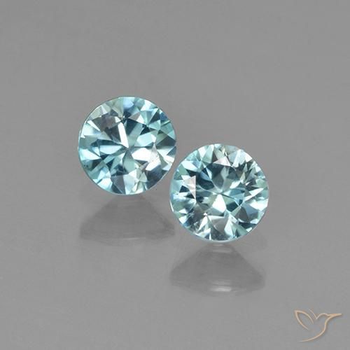 0.86 ct Blue Zircon, 4.3 mm Diamond Cut From Cambodia, Photo A