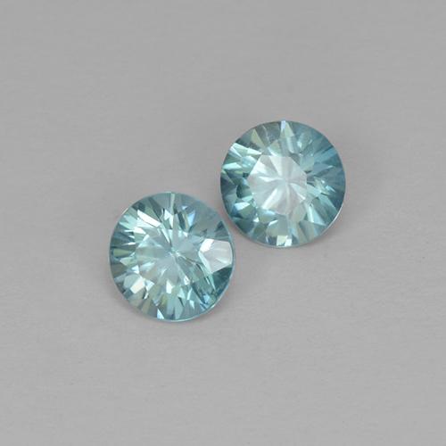 0.98 ctw Blue Zircon Stones, Natural Zircon in Diamond-Cut Shape for Sale