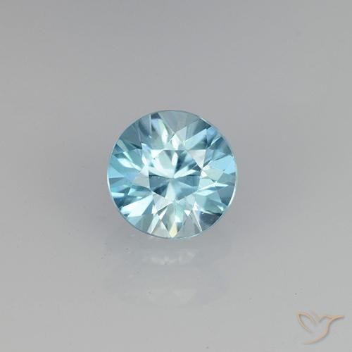 Circón Azul Corte Diamante de 0.57 ct de Camboya, dimensión 4,6mm, piedra preciosa natural Caliente, claridad vvs-vs, Circón de 1 pieza en color Azul cian, dureza Mohs de 6.5 - 7.5 Adecuado para joyas de uso diario, Piedra del zodiaco Tauro, Photo A