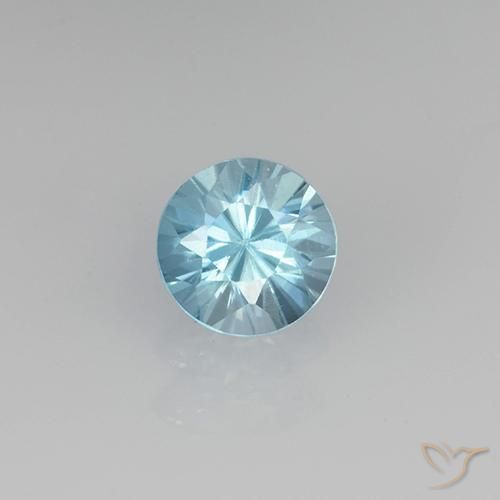 0.55 ct Blue Zircon, 4.4 mm Diamond Cut From Cambodia, Photo A