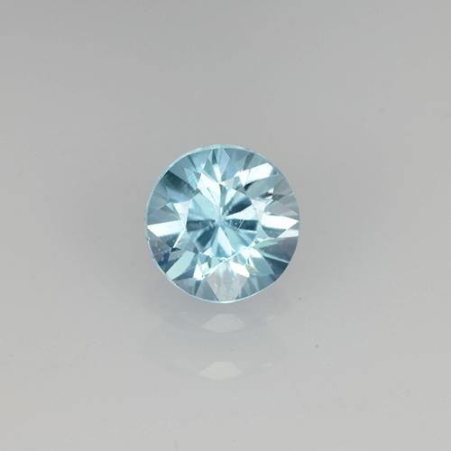 Zircon Bleu diamond-cut du Cambodge, 4,4mm, poids de 0,52 ct, pierre gemme naturelle Chauffé de pureté vvs-vs, 1 pièce Zircon, couleur Bleu bébé intense, dureté Mohs de 6.5 à 7.5 convient aux bijoux de tous les jours, pierre de sagesse, Expose une grande brillance, Photo A