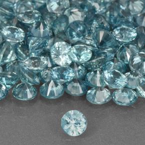 1.52 ctw Blue Zircon Gemstones, Zircon Gems in Diamond-Cut Shape for Sale.
