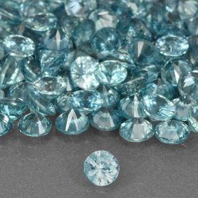 1.52 ctw Blue Zircon Stones, Natural Zircon in Diamond-Cut Shape for Sale