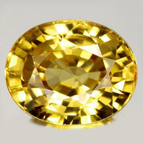 1.92 ct Yellow Zircon Gemstone, Zircon Gem in Oval Facet Shape for Sale.