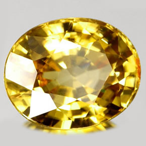 1.92 ct Yellow Zircon Stone, Natural Zircon in Oval Facet Shape for Sale